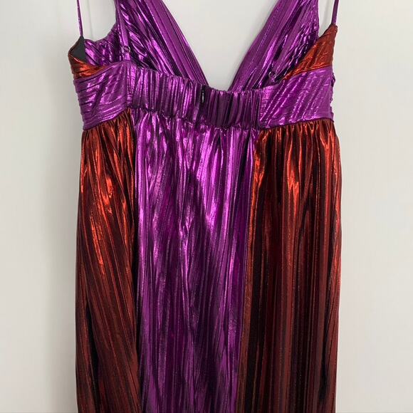 Sabina Musayev Women's Red Purple Kaia Two-Tone Foil Maxi Dress XL - Picture 12 of 16